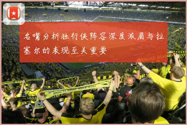 名嘴分析独行侠阵容深度浓眉与拉塞尔的表现至关重要